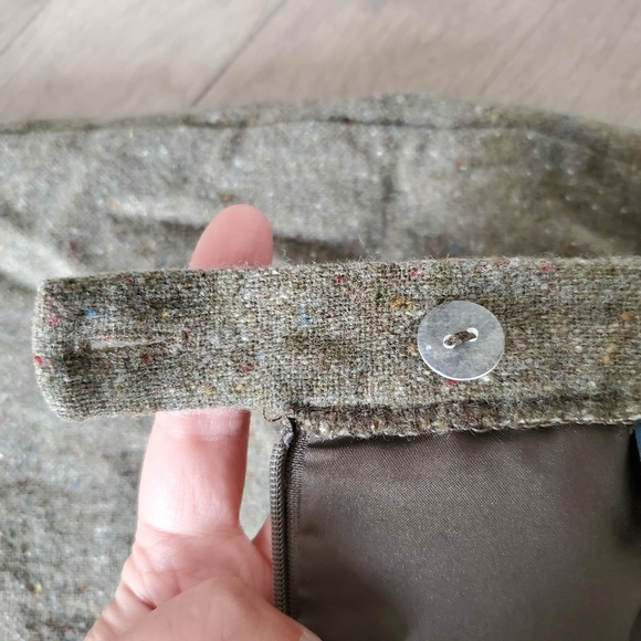 Brown high waisted lambswool midi skirt with fringe - Picture 8 of 12